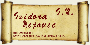 Isidora Mijović vizit kartica